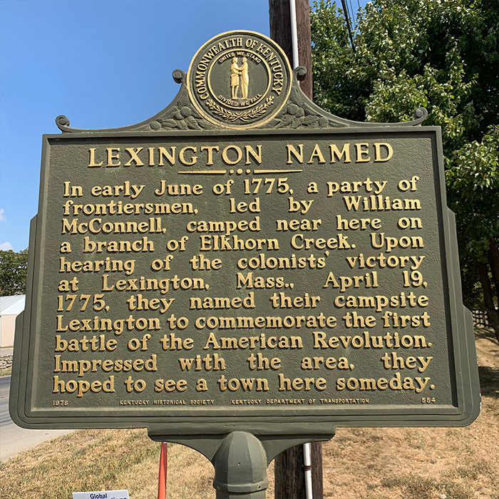 Historic plaque for Lexington